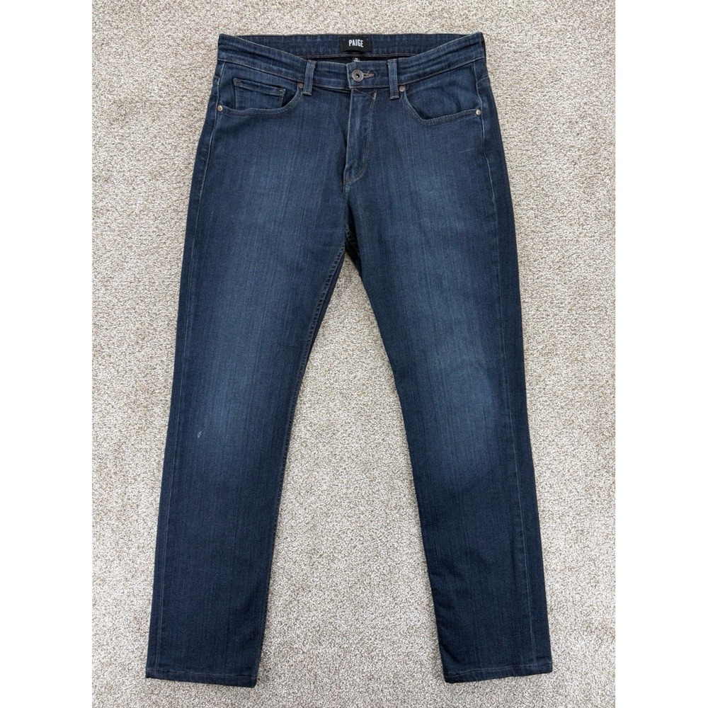 Paige Federal Slim Straight Jeans Men's 32x31 Cellar Dark Wash Mid Rise Stretch